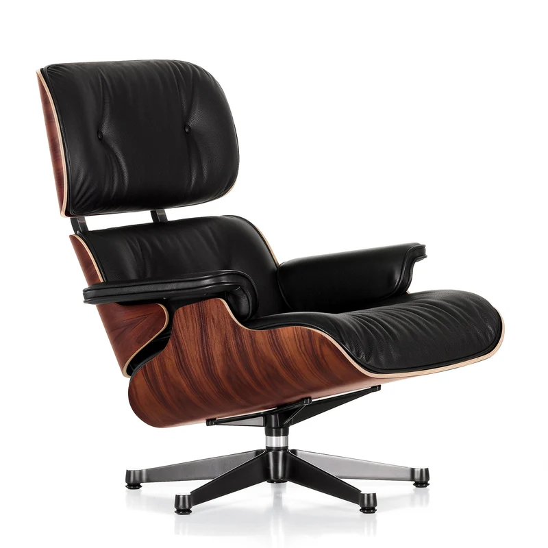 Sessel | Lounge Chair - Santos Palisander mit Sternfuß poliert - Seiten schwarz