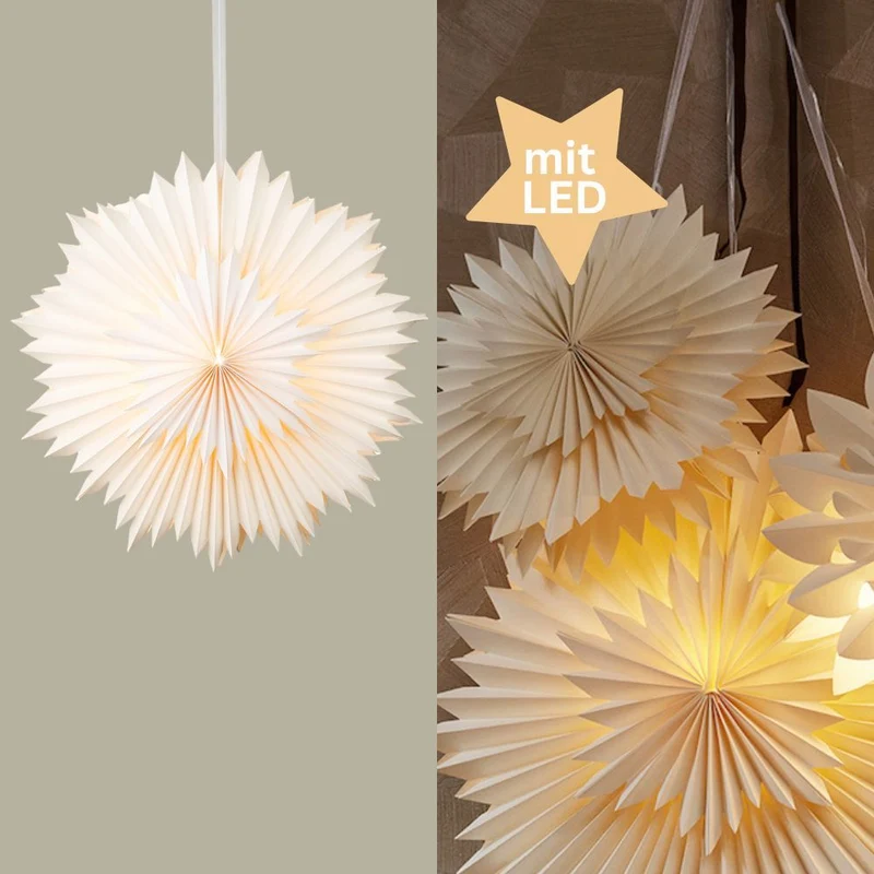 LED Papierstern 40 cm weiß