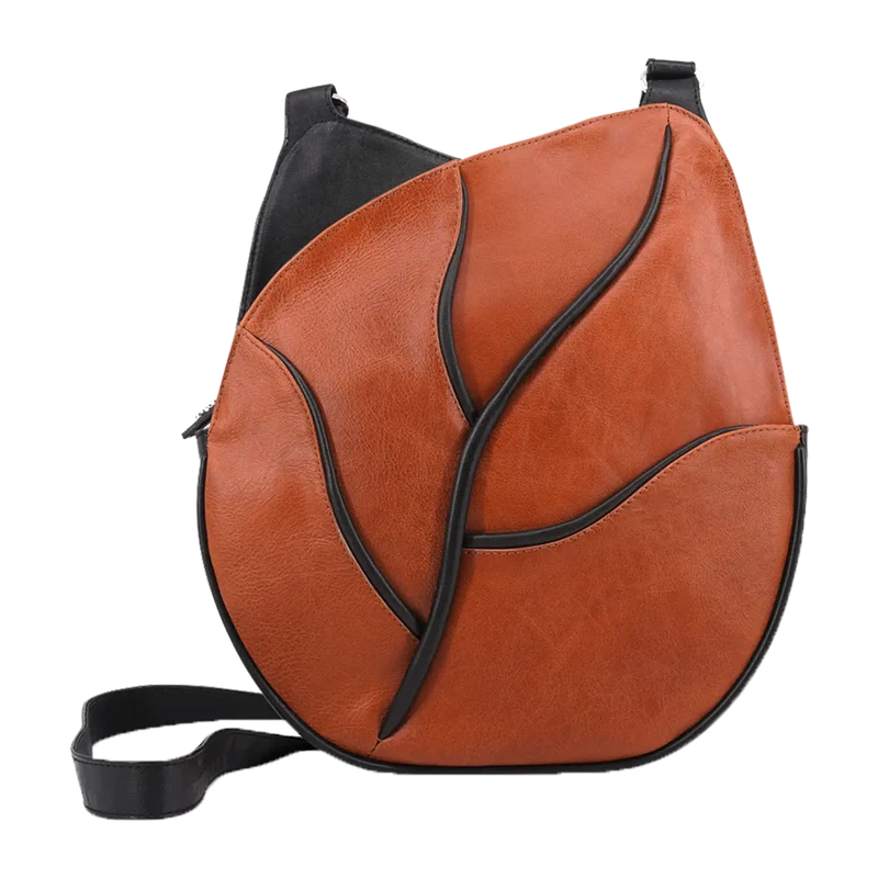 Schultertasche aus Leder "Blattwerk"