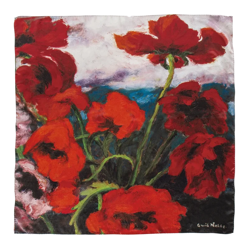 Seidentuch "Großer Mohn (Rot, Rot, Rot)"