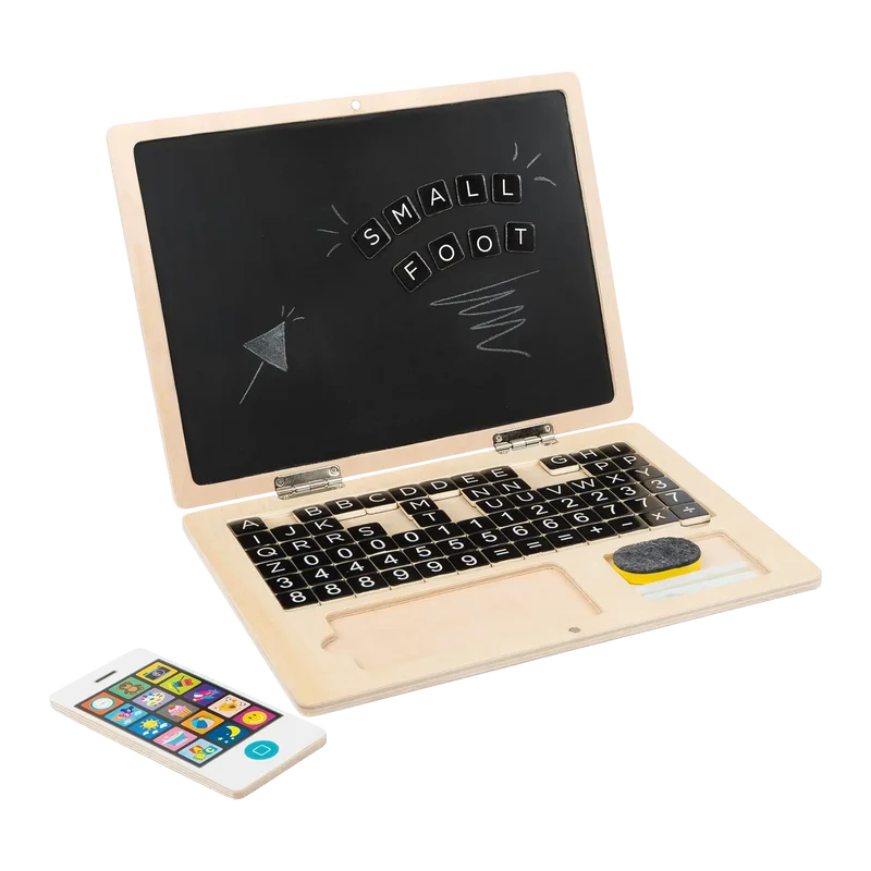 Holz Laptop mit Magnettafel