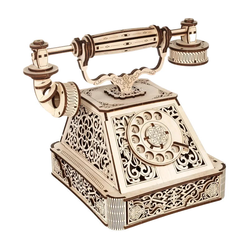 3D-Holzpuzzle Retro Telefon