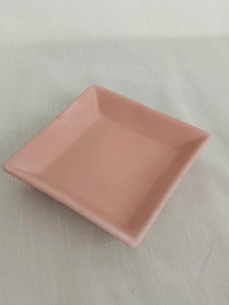 Dekorativer Schalen Kerzenteller in Rosa, Grün und Weiß
