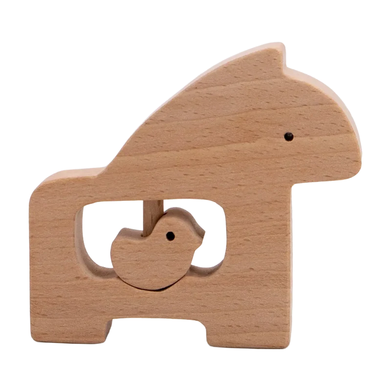 Natürliche Baby Holzrassel Pferdevogel