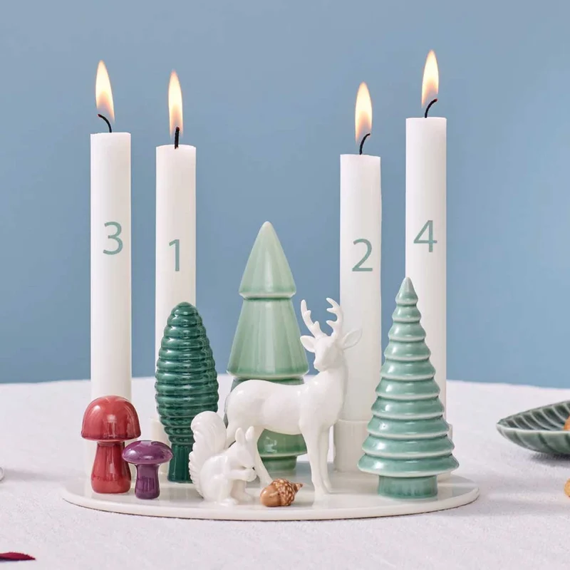 Adventsdeko Winterwald | mit Kerzen