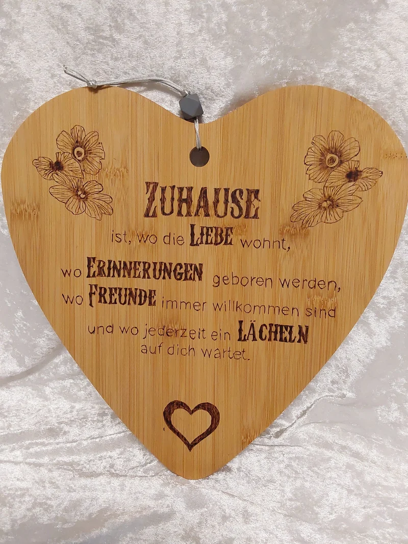 Herzaufhänger mit Spruch