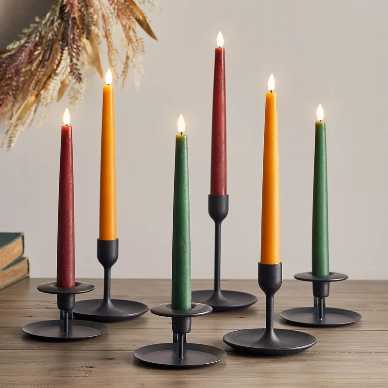 6er Set TruGlow® LED Stabkerzen Echtwachs Herbst mit Fernbedienung
