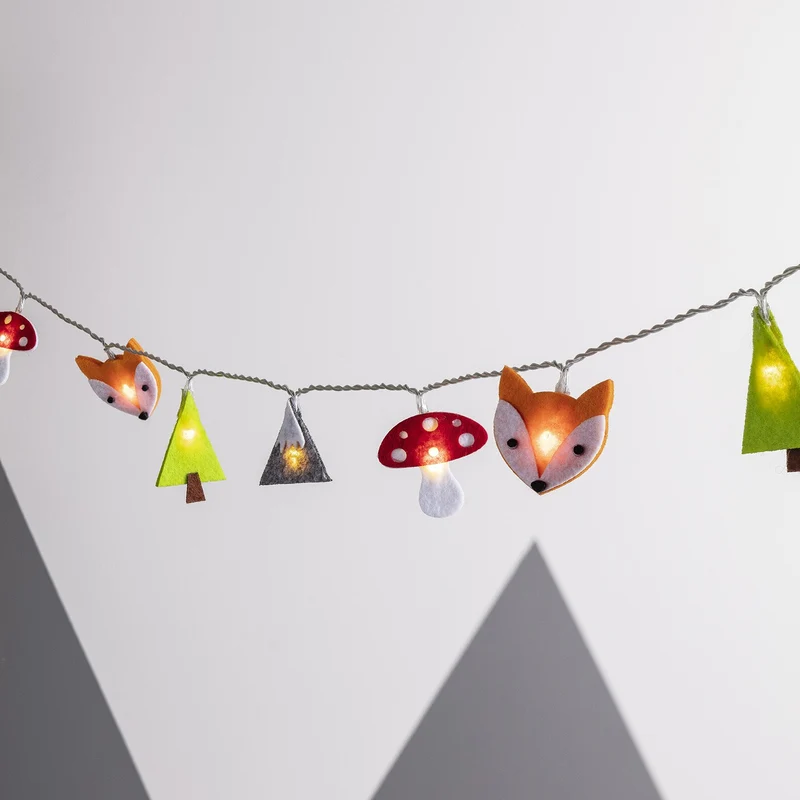 30er Woodland Filz Kinder Lichterkette