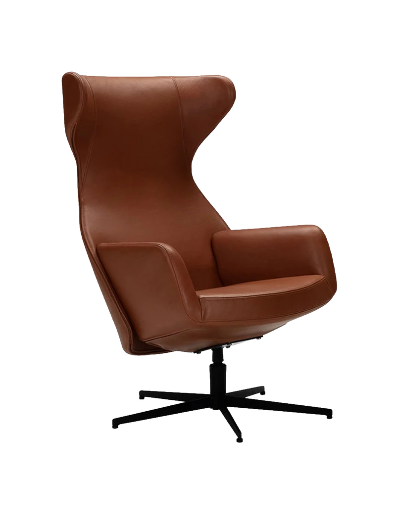 Sessel | Morosa mit Leder in Cognac