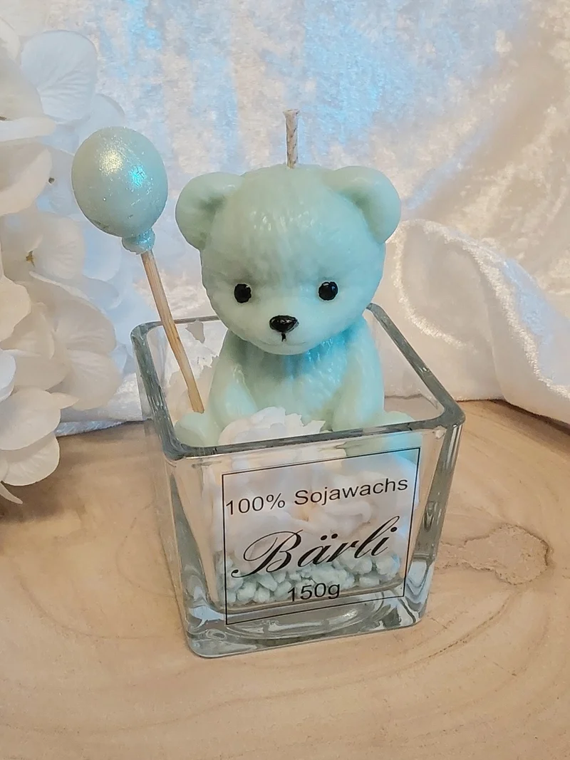 Bärli im Gefäß Geschenkkerze