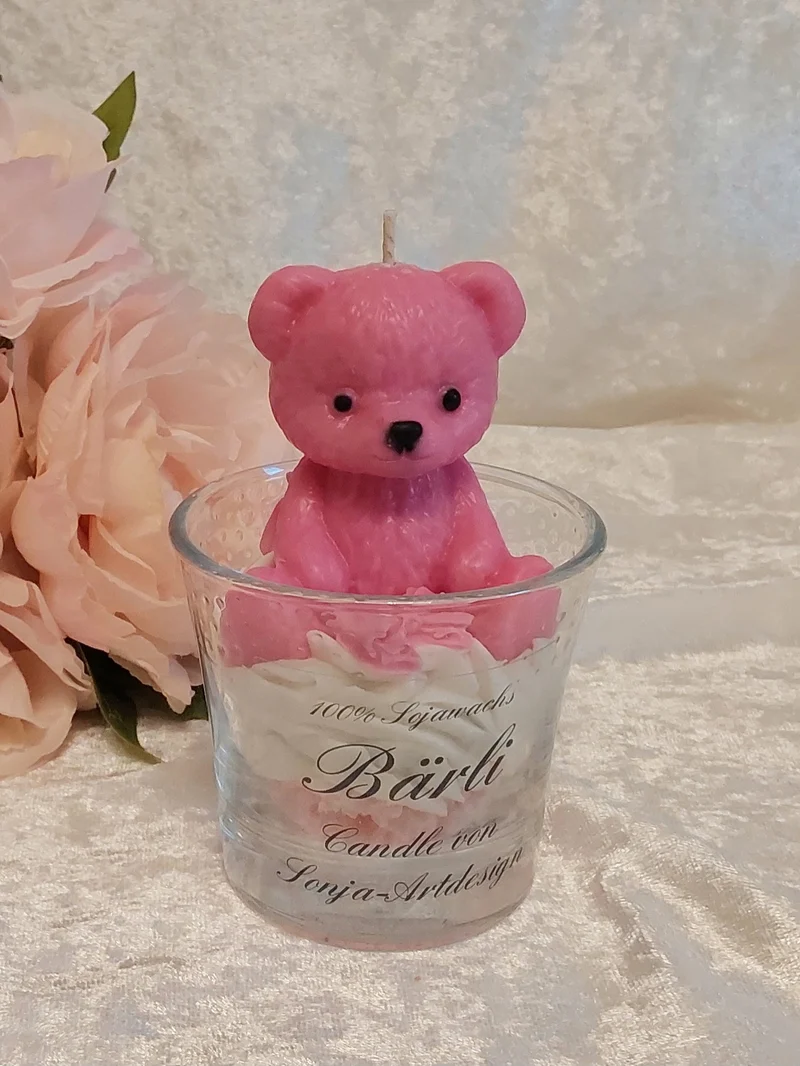 Bärli im Gefäß Geschenkkerze