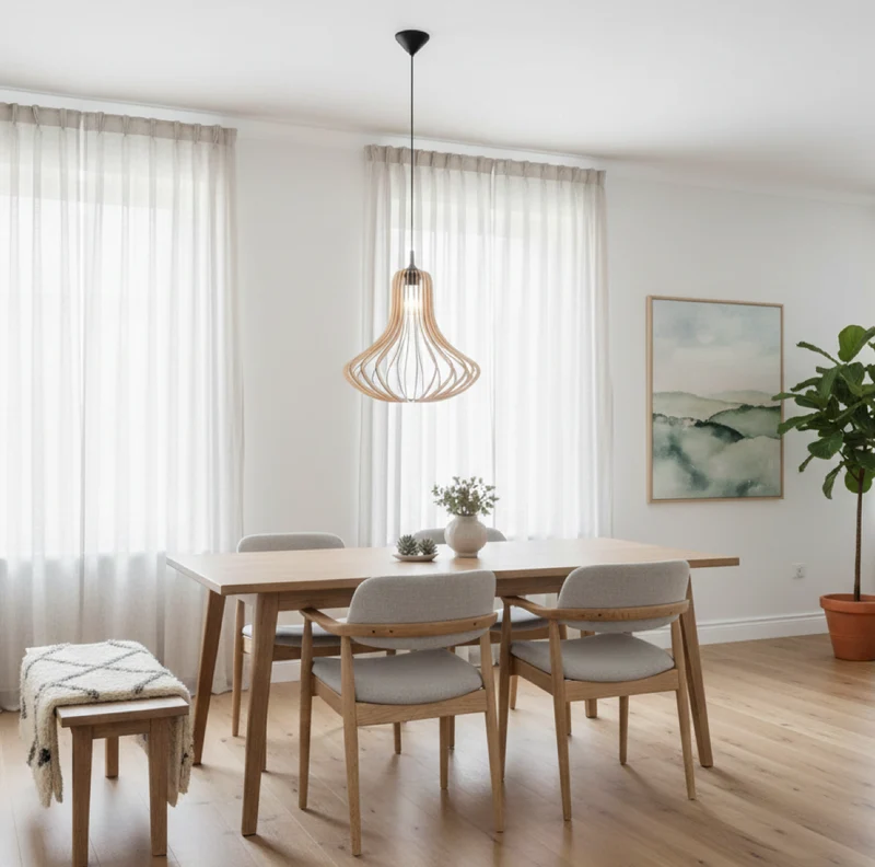 Pendelleuchte aus Holz ELZA