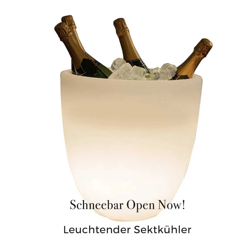 Beleuchteter Sektkühler für die Schneebar