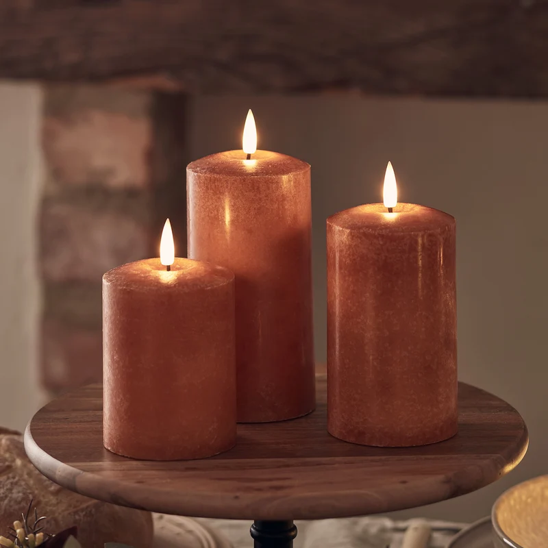 TruGlow® LED Kerzen Echtwachs Trio orange