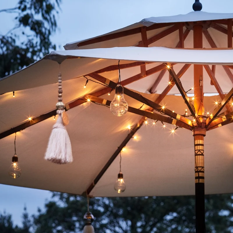 80er LED Lichterkette Sonnenschirm