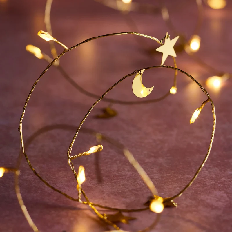 20er Ramadan Lichterkette Mond und Sterne