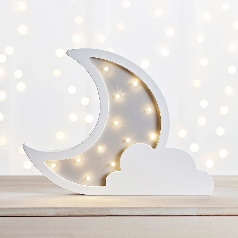 Wolke & Mond Wandlampe aus Holz