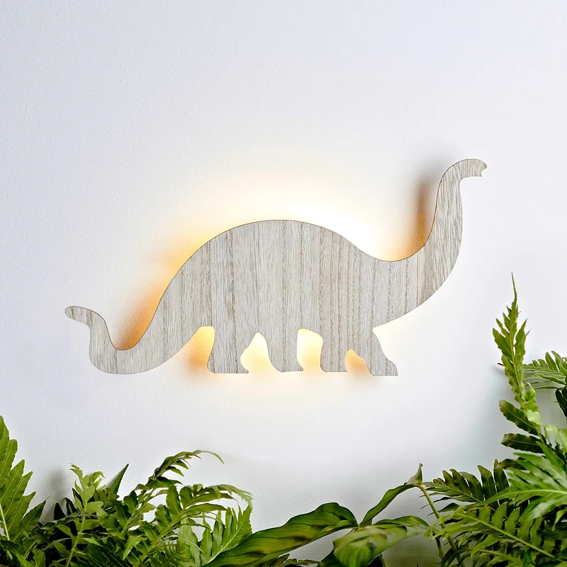 Holz Wandlampe Dinosaurier Diplodocus