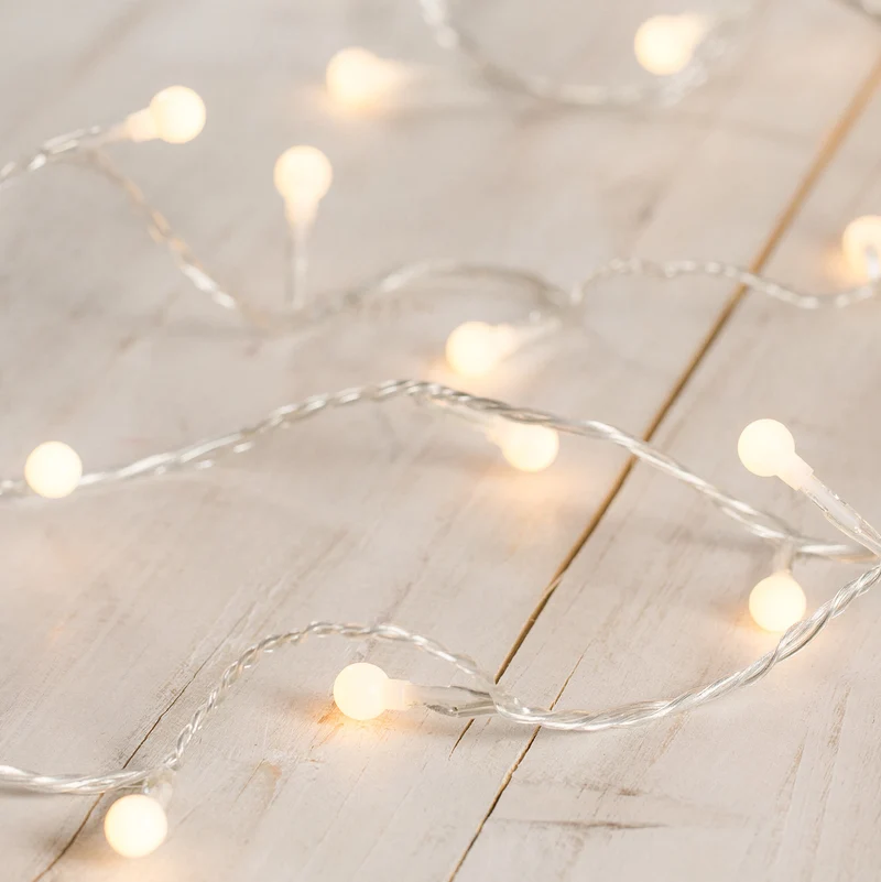 40er LED Kugel Lichterkette warmweiß
