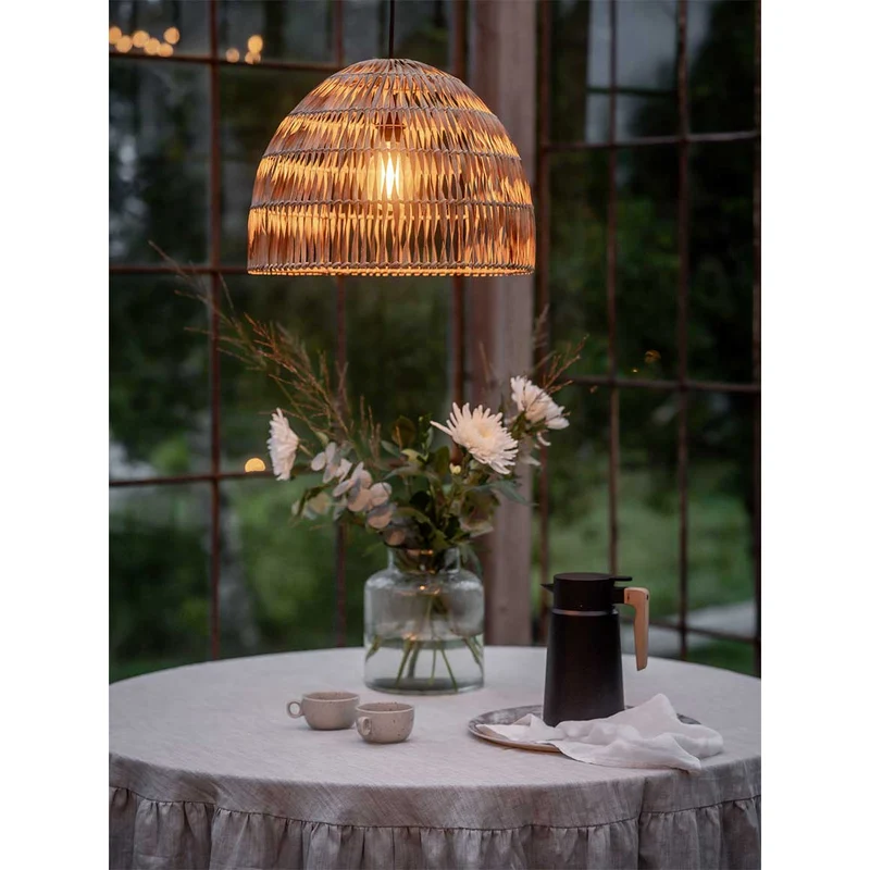 Outdoor Lampe hängend aus Rattan