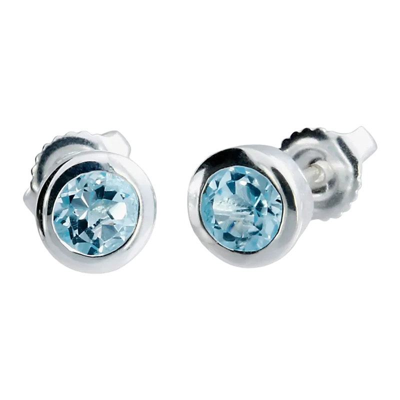 Ohrstecker Silber mit Sky Blue Topas