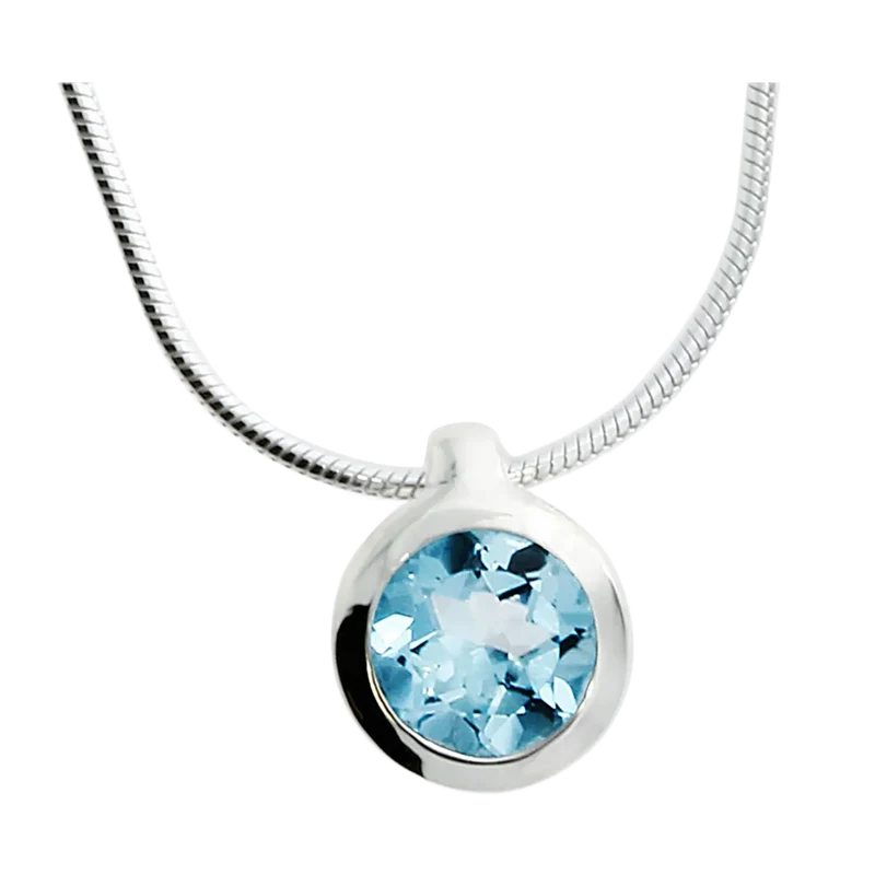Kettenanhänger Silber mit Sky Blue Topas