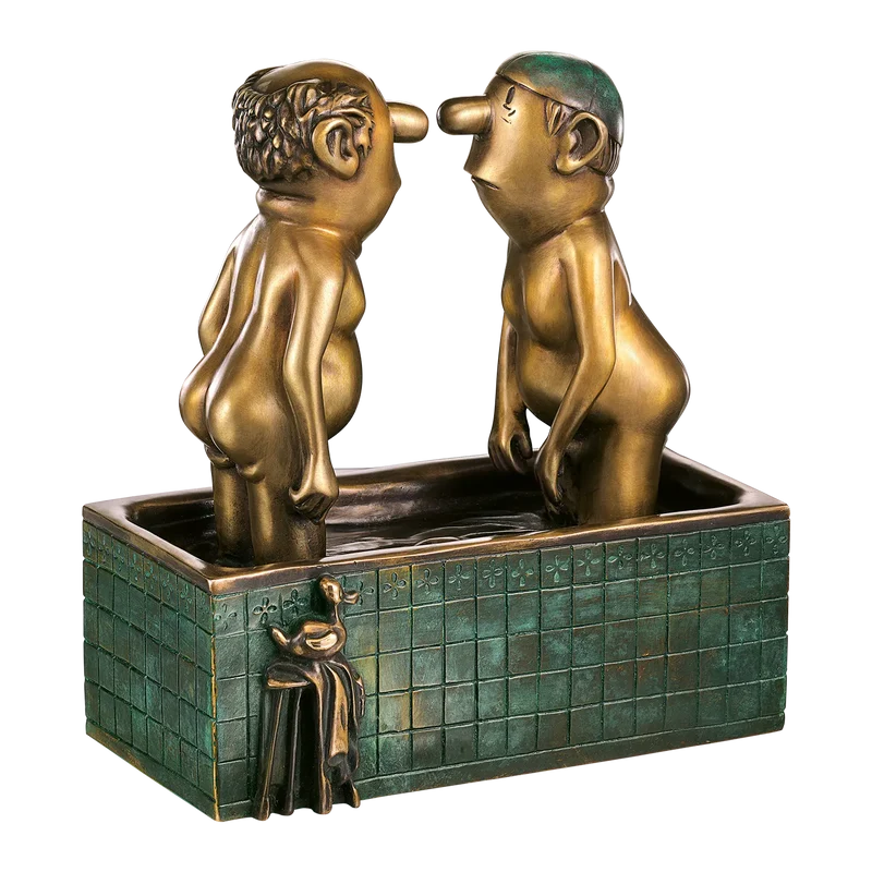 Skulptur "Herren im Bad", Bronze