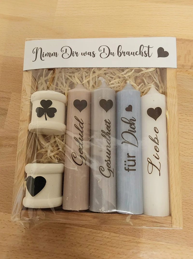 Kerzen Set mit Kerzenhalter