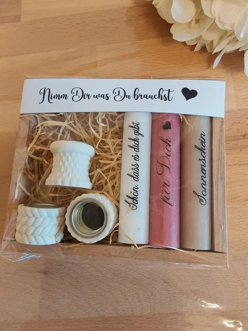 Kerzen Set mit Kerzenhalter