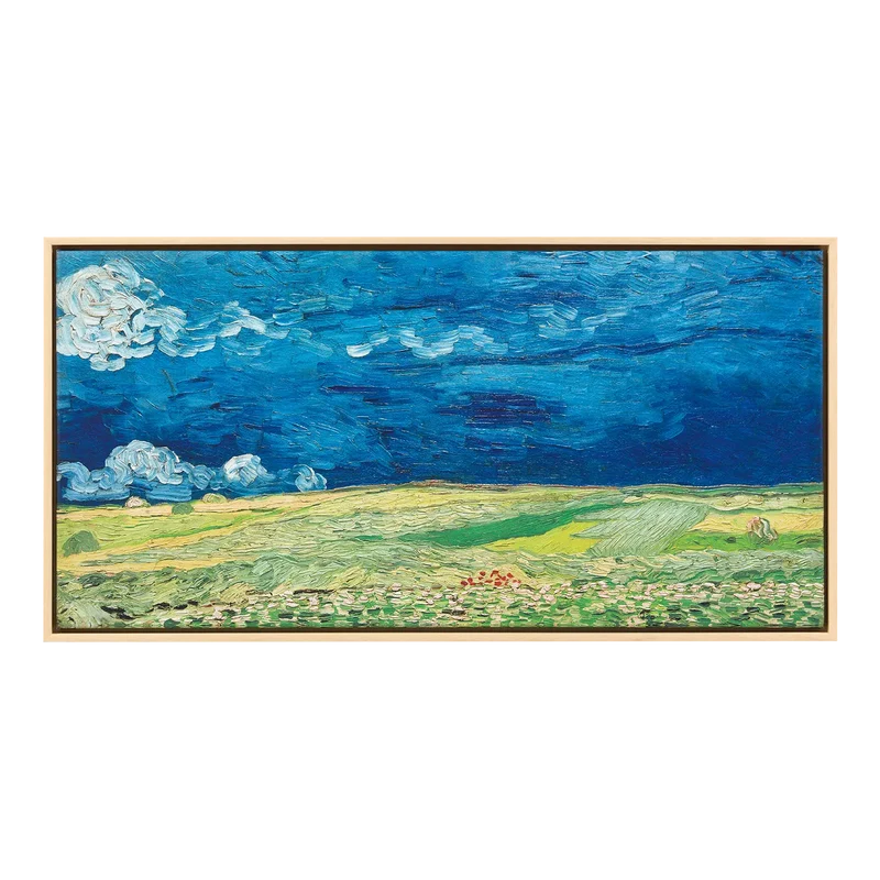 Bild "Kornfeld bei Gewitterstimmung", 1890 gerahmt