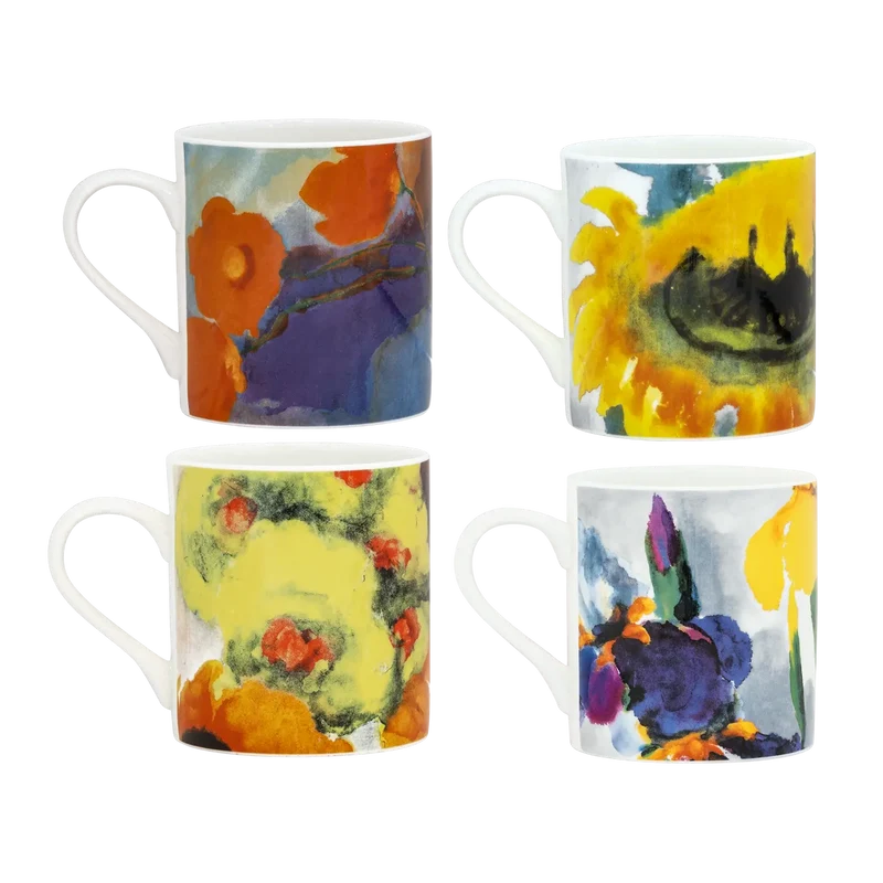 4er Set Becher "Sommerblumen"