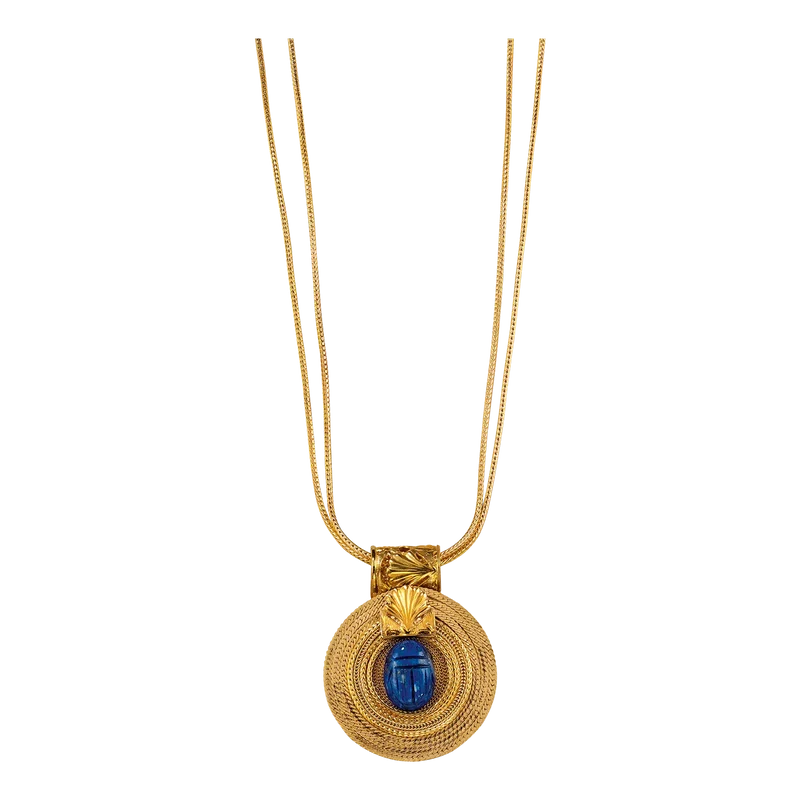 Collier "Sonnenrad mit Lapislazuli-Skarabäus"