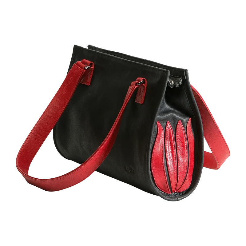 Handtasche "Black and Red Tulip"