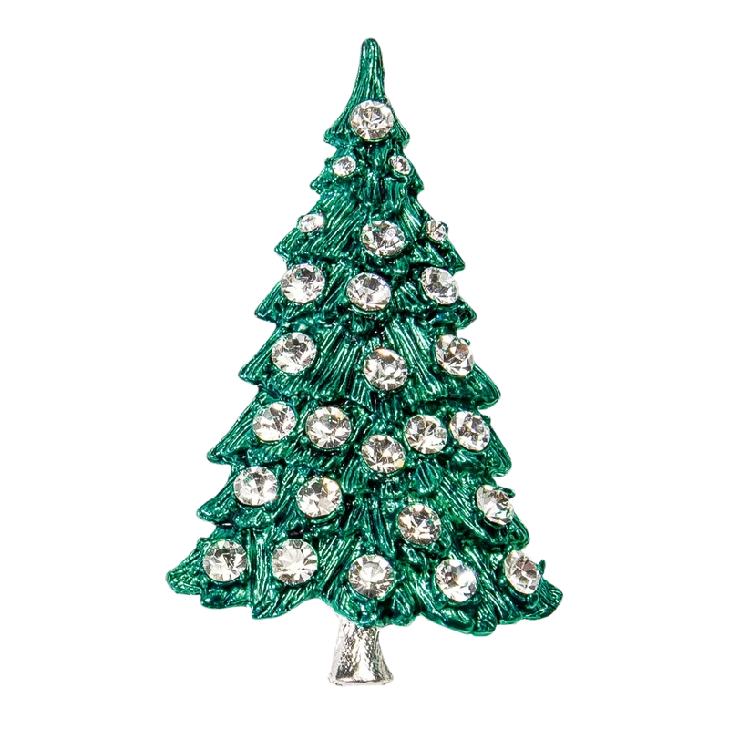 Brosche "Tannenbaum grün emailliert"