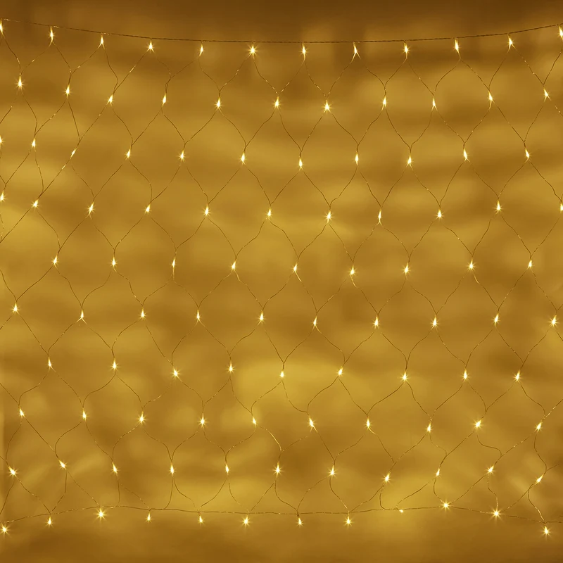 Essential Connect 2m x 1.5m 140er LED Lichternetz warmweiß koppelbar transparentes Kabel