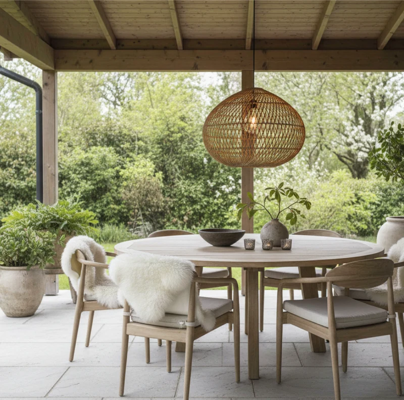 Rattan Hängelampe Outdoor Karen 70 | 90cm