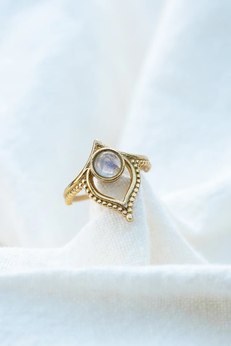 Messingring mit Edelstein