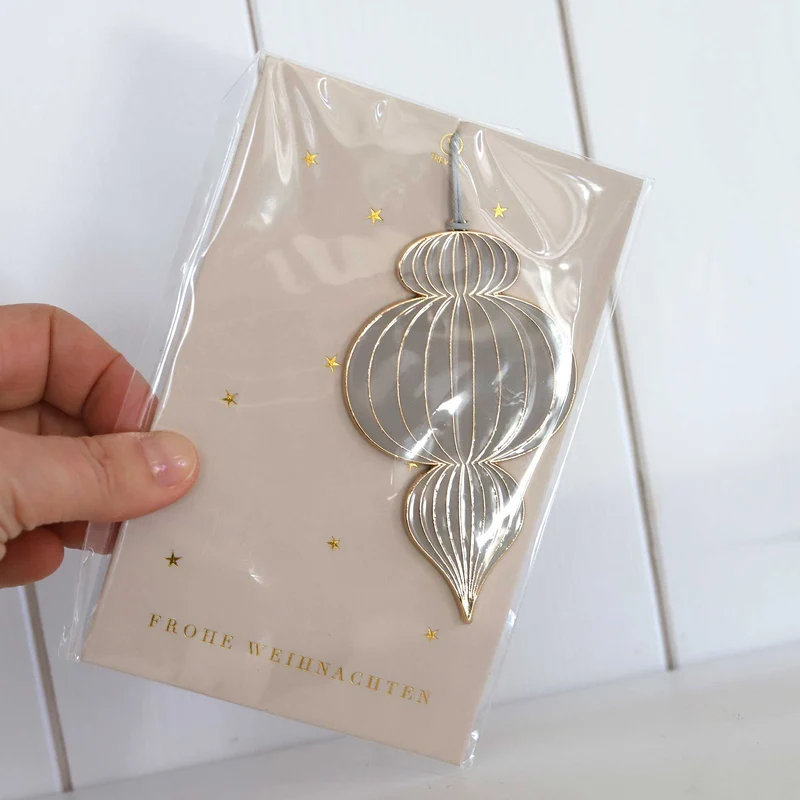 Postkarte mit Dekoanhänger "Frohe Weihnachten"