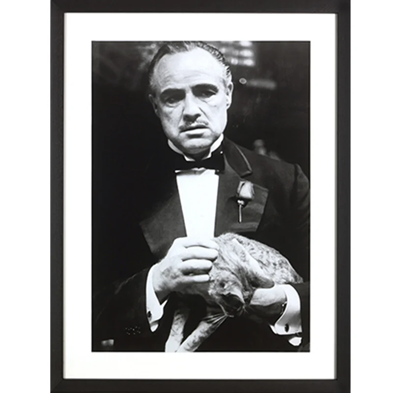 Bild im Rahmen | The Godfather - Schwarz-Weiß Fotografie (65cm x 85cm)