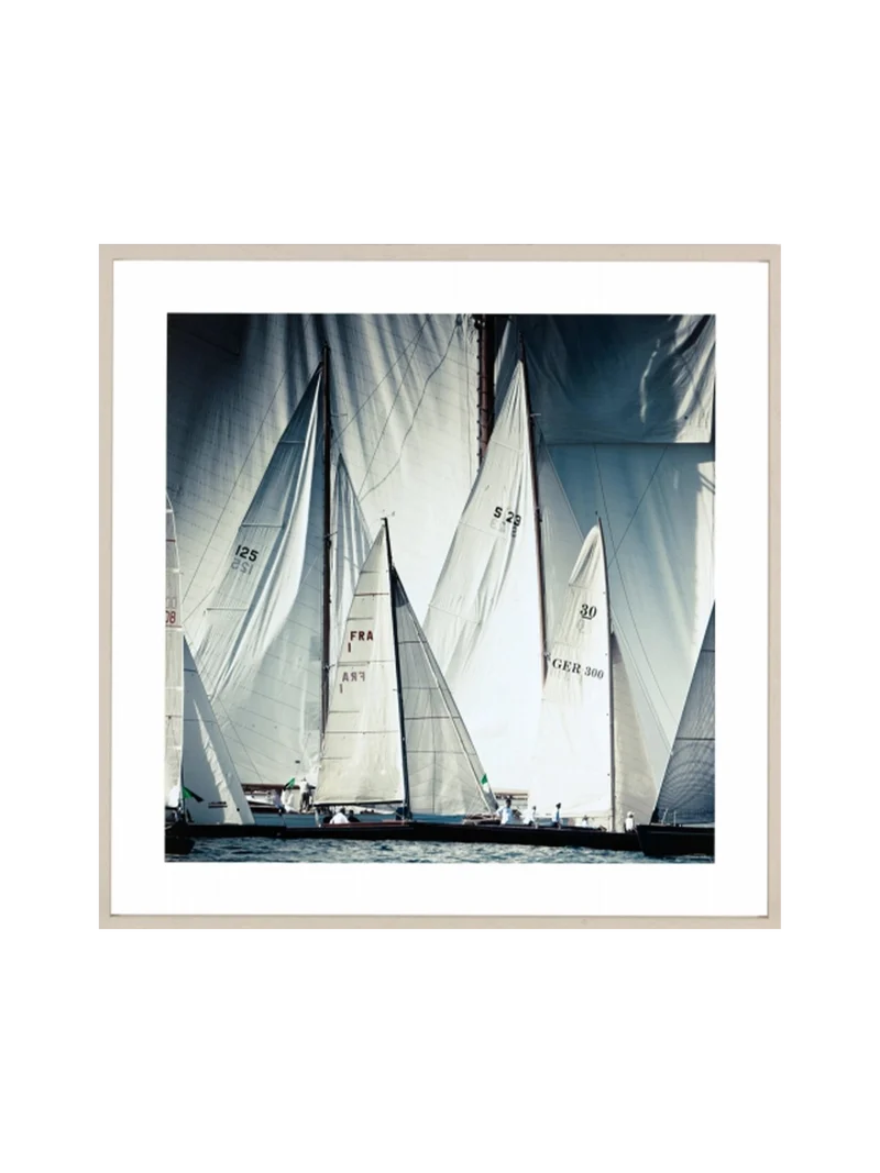 Bild im Rahmen | Ligne de Depart Saint-Tropez - Collage (75cm x 75cm)