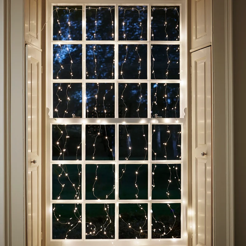 200er Mikro-LED Lichtervorhang in Warmweiß