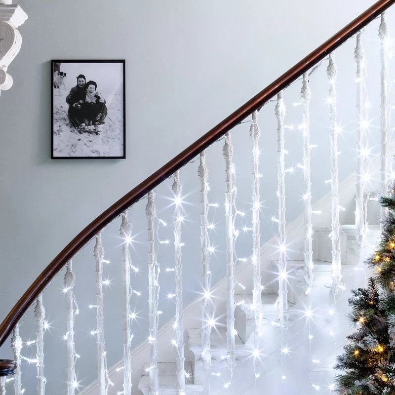 Core Connect 2m x 1m 96er LED Lichtervorhang weiß koppelbar transparentes Kabel