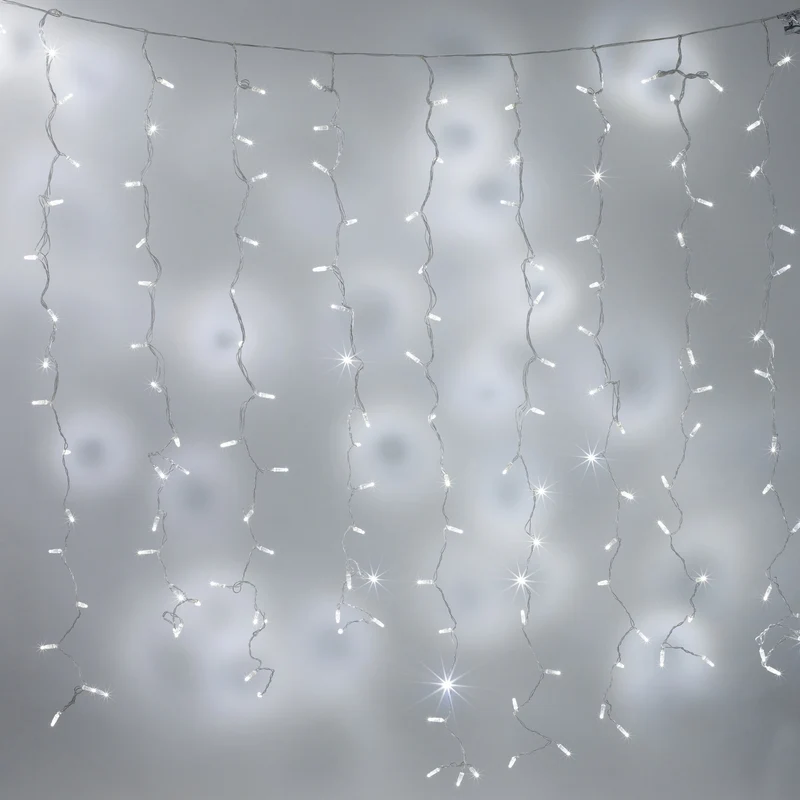 Core Connect 2m x 2m 192er LED Lichtervorhang weiß koppelbar transparentes Kabel