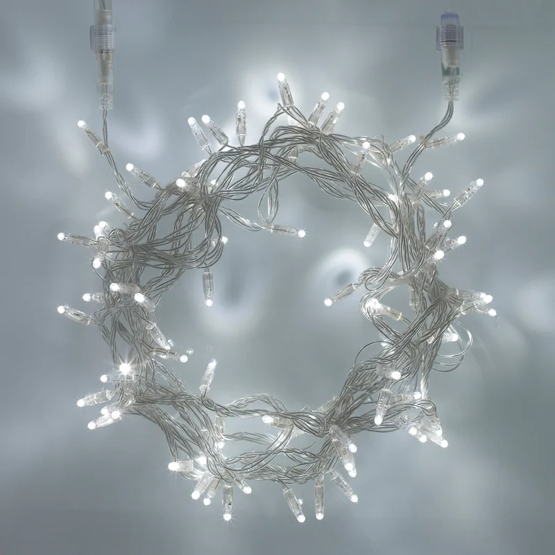 Core Connect 10m 100er LED Lichterkette weiß koppelbar transparentes Kabel