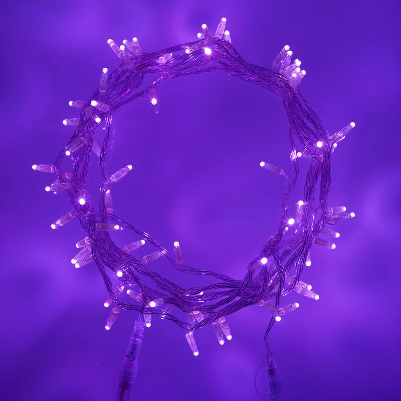 Core Connect 10m 100er LED Lichterkette lila koppelbar transparentes Kabel