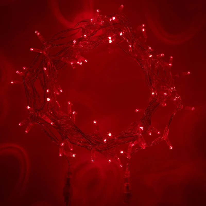 Core Connect 10m 100er LED Lichterkette rot koppelbar transparentes Kabel