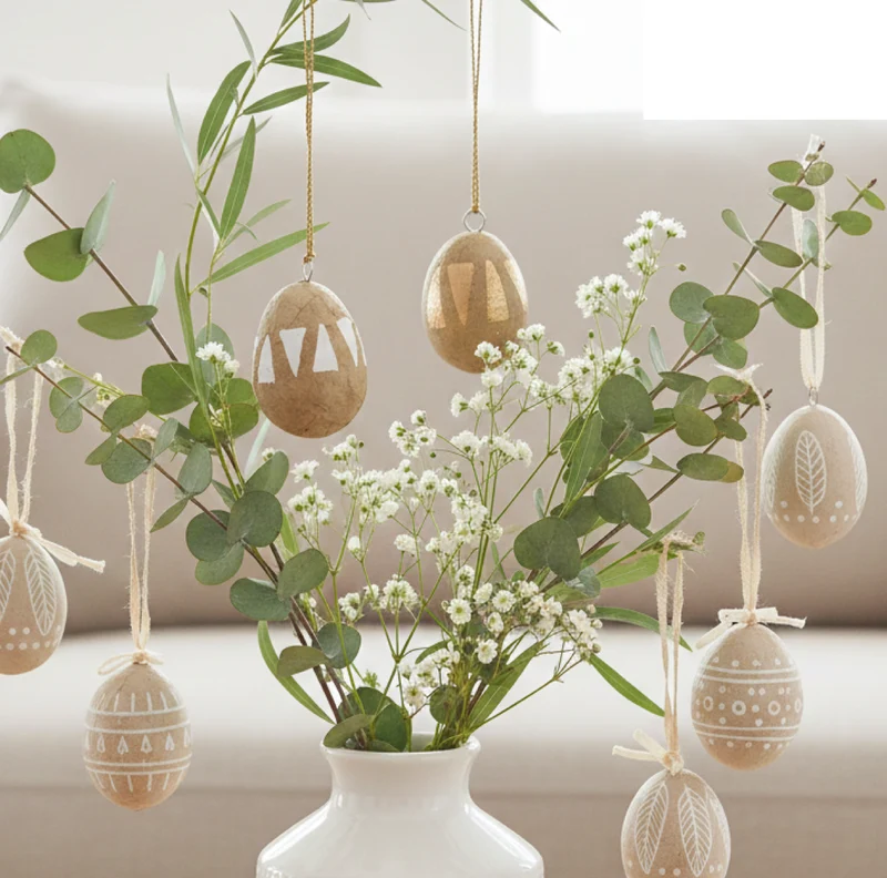 2 Ostereier im Boho Style "Goldene Eier"