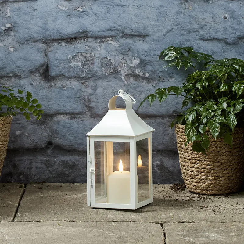 25cm Albury Gartenlaterne weiß mit TruGlow® Outdoor Kerze