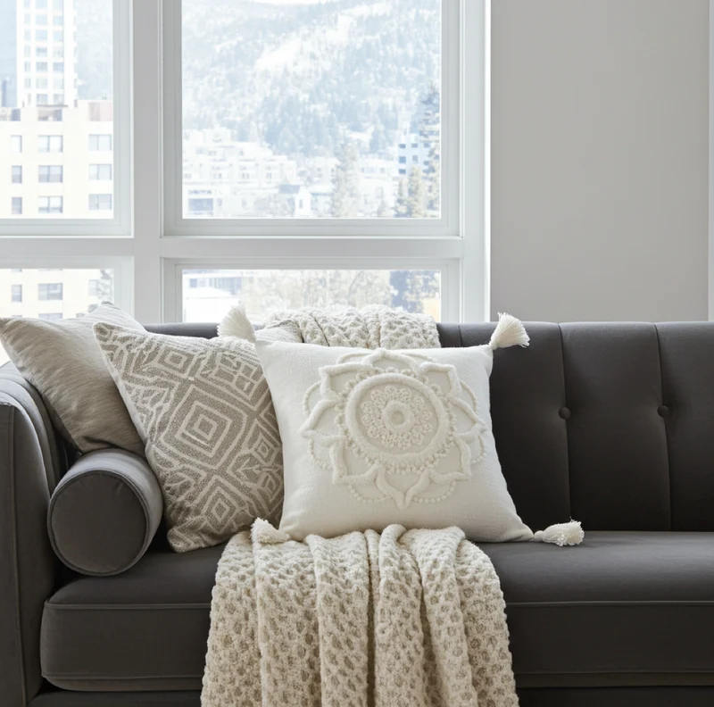 Boho Kissen in Weiss "Capri"