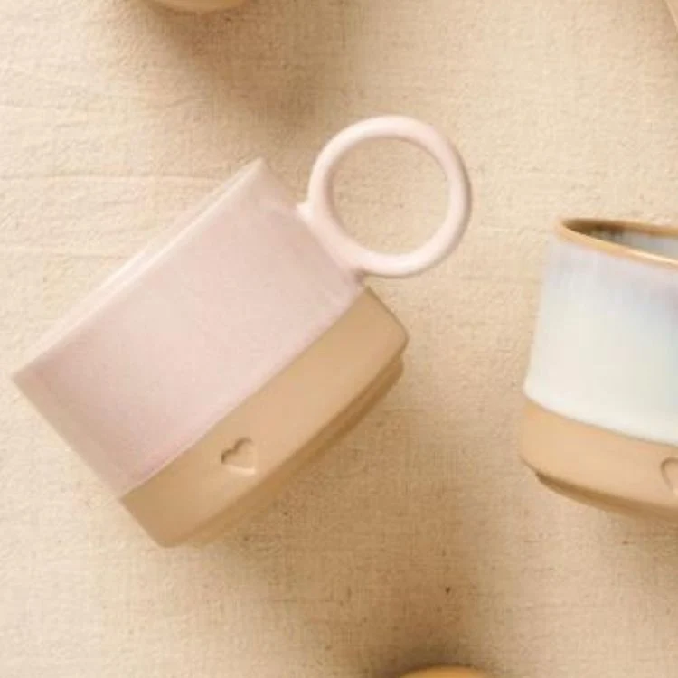 IB Laursen Tasse Herz rosa-mattbraun